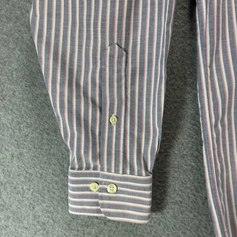 Brooks Brothers Button Down 346 Mens M Blue Pink‎ Stripe Supima Cotton Preppy